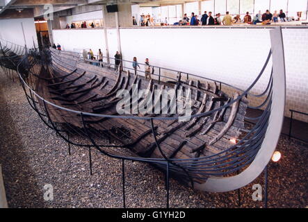 Viking vessel at museum in Roskilde Denmark Stock Photo