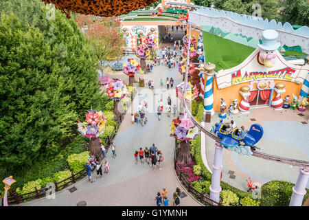 Castelnuovo Del Garda, Italy - September 8, 2015: Gardaland Theme Park in Castelnuovo Del Garda. Three million people visit the Stock Photo