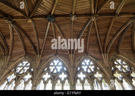 Cloister wooden Vault in Lincoln Cathedral , Lincoln, Lincolnshire, England, UK Stock Photo