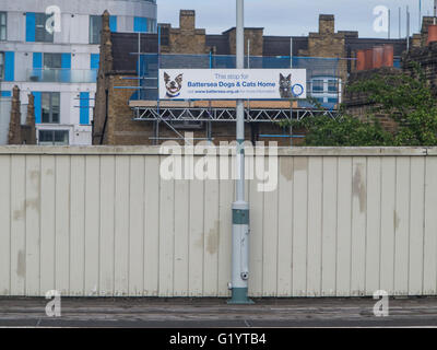Battersea power station and the famous Dog's home development Stock Photo