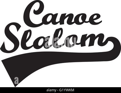 Canoe slalom word retro Stock Vector