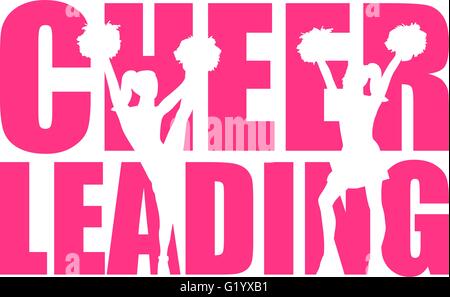 Cheerleading word with cutout Stock Vector