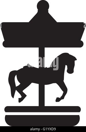 Carousel with horse icon Stock Vector