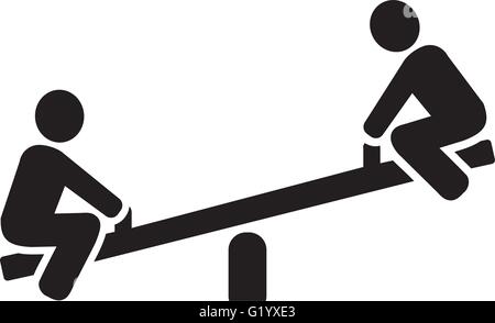 Seasaw playground pictogram Stock Vector