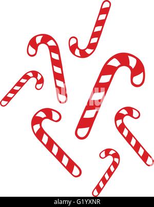 Many christmas candy canes Stock Vector