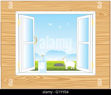 Window in room Stock Vector