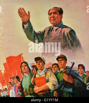 A propaganda poster during the Cultural Revolution in China. Stock Photo
