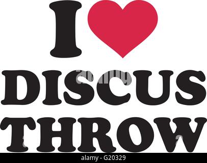 I love discus throw Stock Vector