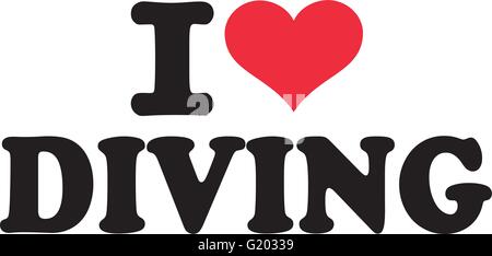 I love diving Stock Vector