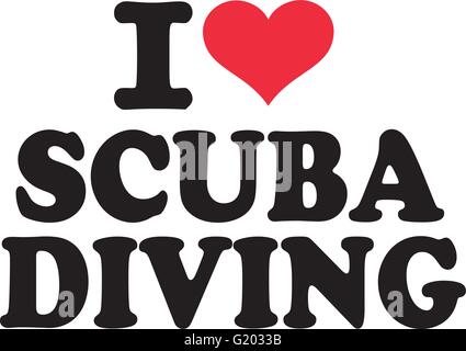 I love scuba diving Stock Vector