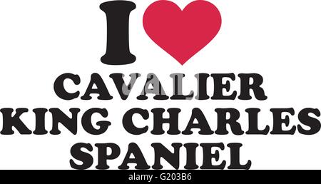 I love cavalier king charles spaniel Stock Vector