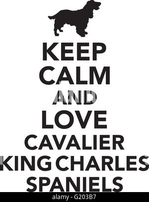 Keep calm and love cavalier king charles spaniel Stock Vector