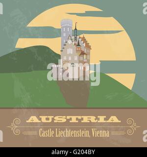 Austria landmarks. Retro styled image. Vector illustration Stock Vector