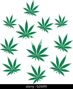 Marijuana pattern hemp leafs Stock Vector