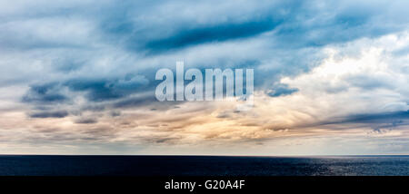 Interesting dramatic cloudscape in the caribbean. Stock Photo