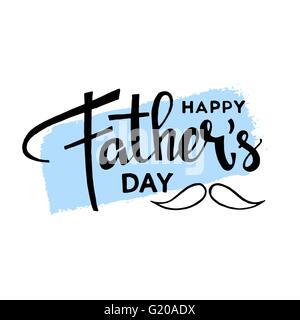 Happy fathers day. Handwritten lettering. Modern Calligraphy. Vector lettering with brush texture on white background Stock Vector