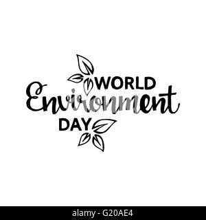 World Environment Day handwritten lettering. Modern vector hand drawn ...