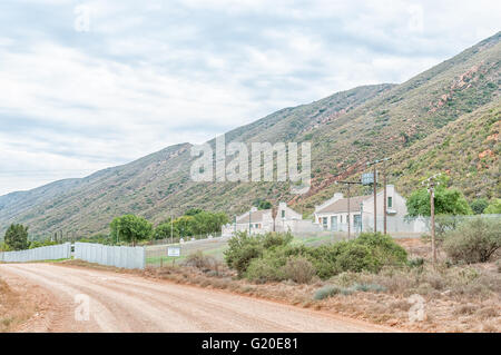 BAVIAANSKLOOF, SOUTH AFRICA - MARCH 6, 2016: The road through Baviaanskloof (baboon valley) with the police station visible Stock Photo