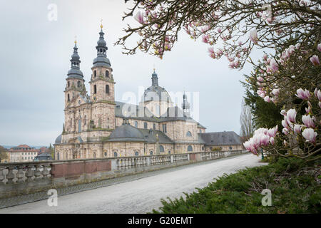 Fulda Cathedral and town in Hesse, Germany. Statue of an angel in one of the quiet corners of the cathedral. Stock Photo