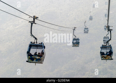 Ngong Ping 360 Cable Cars, Lantau Island, Hong Kong, China Stock Photo