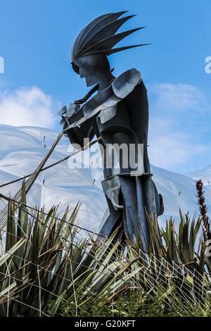 Adam, Bronze sculpture, at the Eden Project in Cornwall Stock Photo