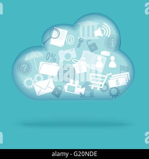 Cloud computing concept. Vector illustration. EPS 10. Stock Vector