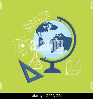 Flat design vector  icons of education - eps10 Stock Vector