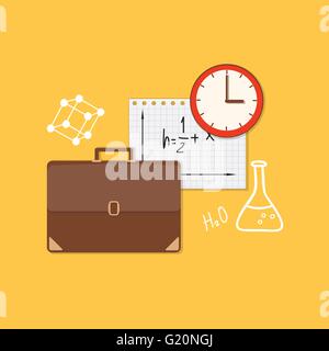 Flat design vector  icons of education - eps10 Stock Vector