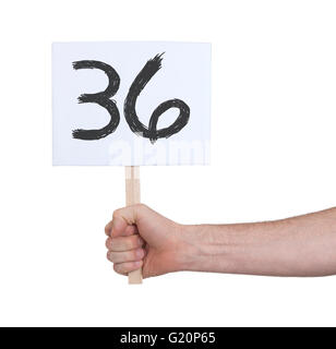 Sign with a number, isolated on white - 36 Stock Photo