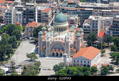 St Andrew's Cathedral in Patra, Greece, aerial view Stock Photo