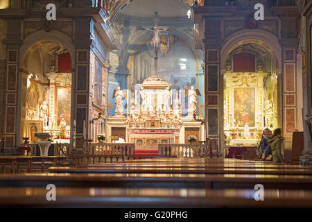 Interior in the Chiesa di Ognissanti church in Florence, Italy Stock Photo