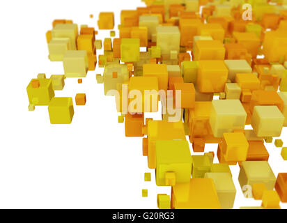 Orange 3D Cubes Background Stock Photo