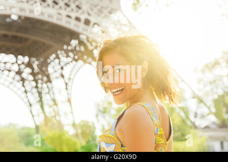 Young woman visiting Paris Stock Photo