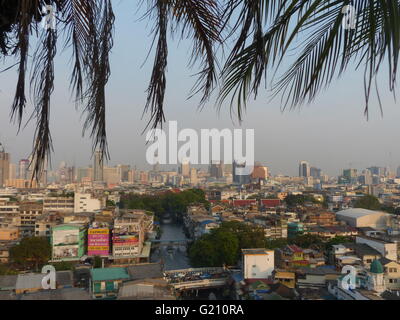 Thailand - Bangkok. View of the city from Hotel Prince Charles swimming pool located on rooftop. Stock Photo