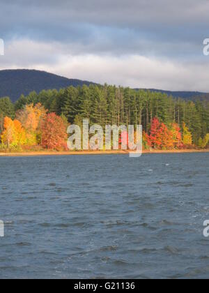 New York State, Cooper Lake with Woodstock mountains, USA. Stock Photo