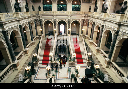 Czech Republic - Prague, main lobby of the National Museum, est. 1818 in neo Renaissance style Stock Photo