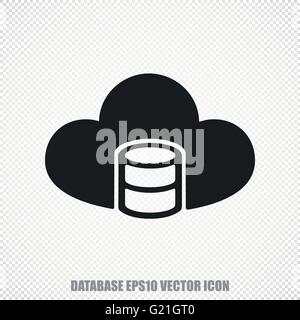Programming vector Database With Cloud icon. Modern flat design. Stock Vector
