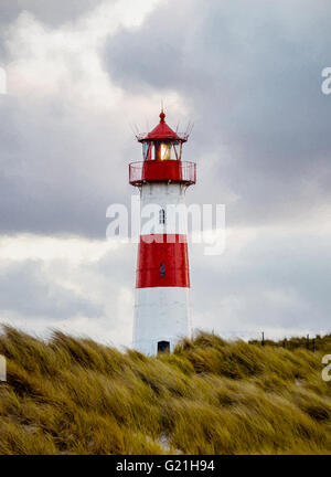 Lighthouse, Sylt, Germany - Digital painting Stock Photo