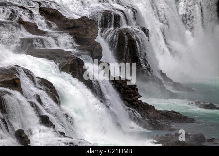 Waterfall, Gullfoss, detail, tourist attractions, Golden Circle Route, Iceland Stock Photo