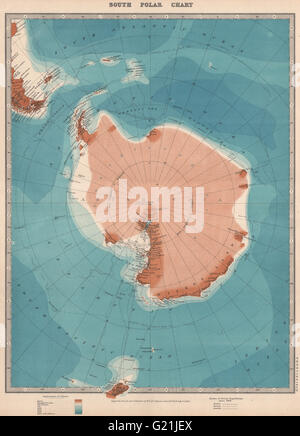 ANTARCTIC. Shows Amundsen reached South Pole in 1911. JOHNSTON, 1912 old map Stock Photo