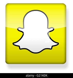 Snapchat logo as an app icon. Clipping path included. Stock Photo