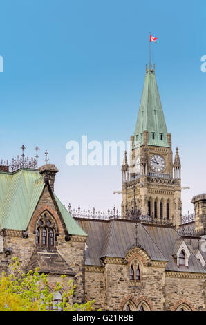 Peace Tower of Canadian Parliament Building in Ottawa, Canada Stock Photo