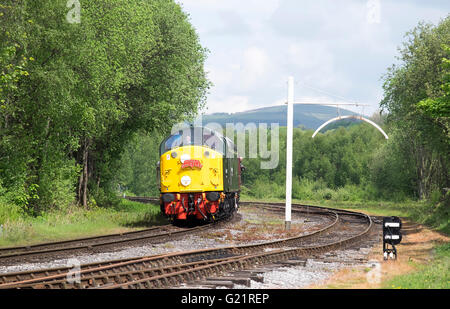 Class 40 Diesel locomotive on heritage passenger service at Ramsbottom,Lancashire, Uk. Stock Photo