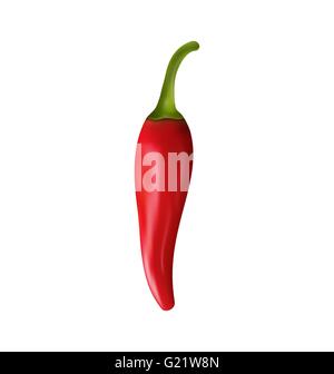 Red Pepper Isolated on White Background Vector Illustration Stock Vector