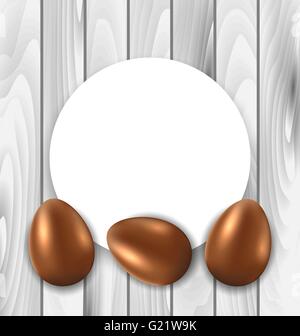 Celebration Card with Easter Chocolate Eggs Stock Vector