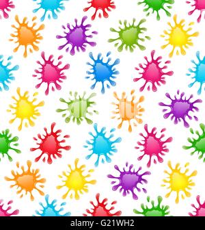 Seamless Fun Pattern with Multicolored Blots Stock Vector