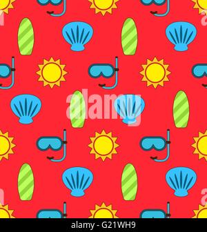 Seamless summer vacation travel pattern background vector illustration ...