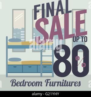 Furniture  Sale Up to 80 Percent Vector Illustration Stock Vector
