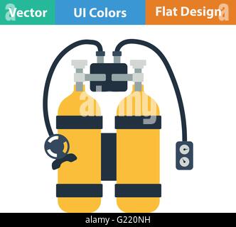 Flat design icon of scuba in ui colors. Vector illustration. Stock Vector