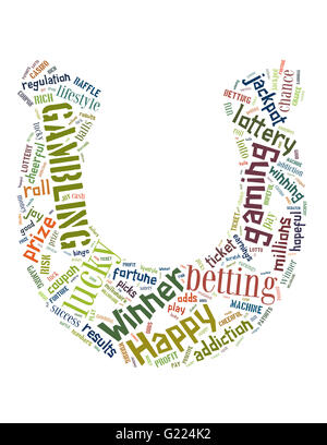 Lucky Horseshoe, word cloud concept on white background. Stock Photo